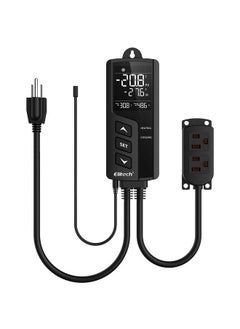 Elitech STC-1000 Non-WiFi Temperature Controller 2-Stage Outlet Thermostat LCD Screen Heating and Cooling Mode for Reptile Aquarium Carboy Homebrew Seed with Temp Sensor 23-158°F 1100W 110V 10A