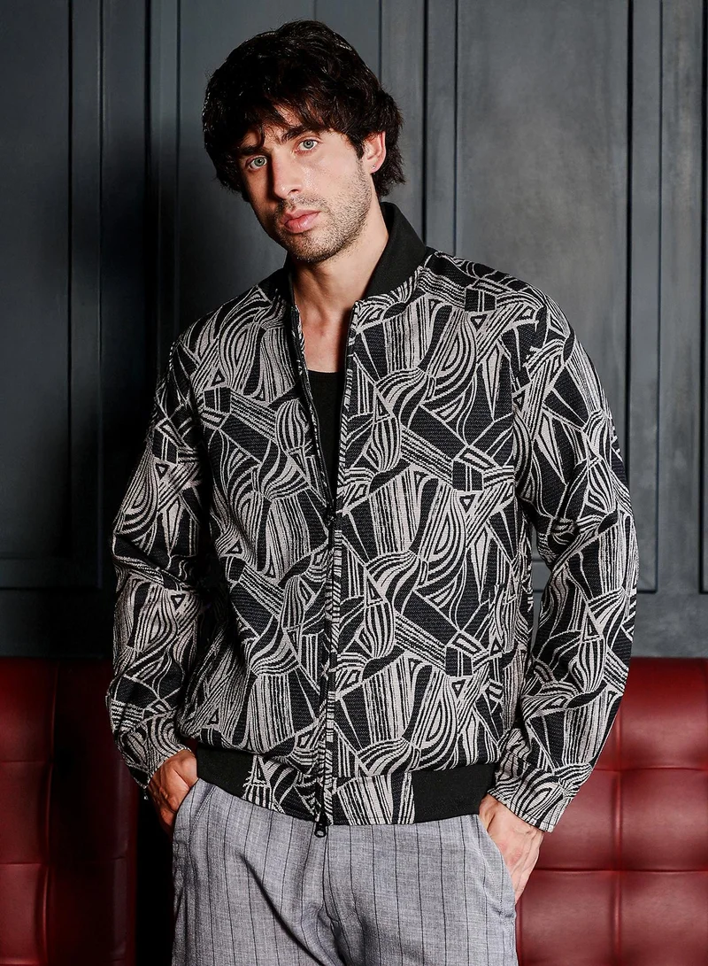 كامبوس سوترا جاكيت بومبر رجالي بنقش جاكار.