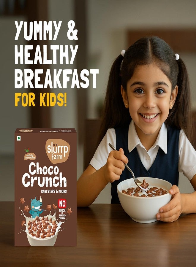 Slurrp Farm Choco Crunch Chocolate Cereal | No Maida, No Refined Sugar, No Added Colour | Ragi Stars and Moons | Healthy Breakfast for Kids | 300 g - Image 2