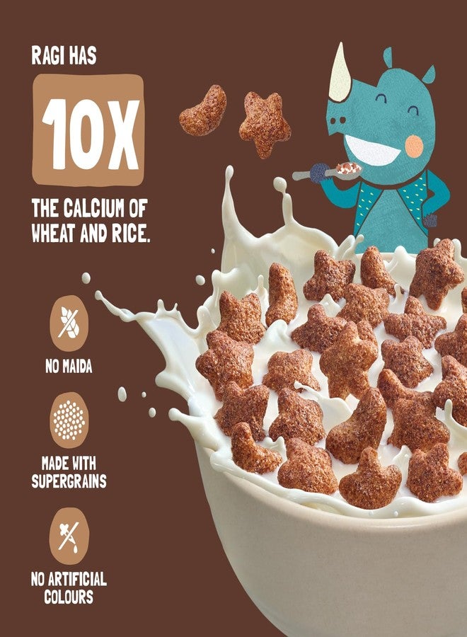 Slurrp Farm Choco Crunch Chocolate Cereal | No Maida, No Refined Sugar, No Added Colour | Ragi Stars and Moons | Healthy Breakfast for Kids | 300 g - Image 4