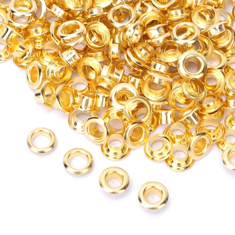 100pcs Eyelet with Washers, Metal Brass Grommets Eyelets, 4mm Eyelet Brass Grommet, Rivet Tool Round Hole Grommet Eyelet for DIY Leathercrafts, Sewing & Repair Clothing, Etc (Gold) - Image 5