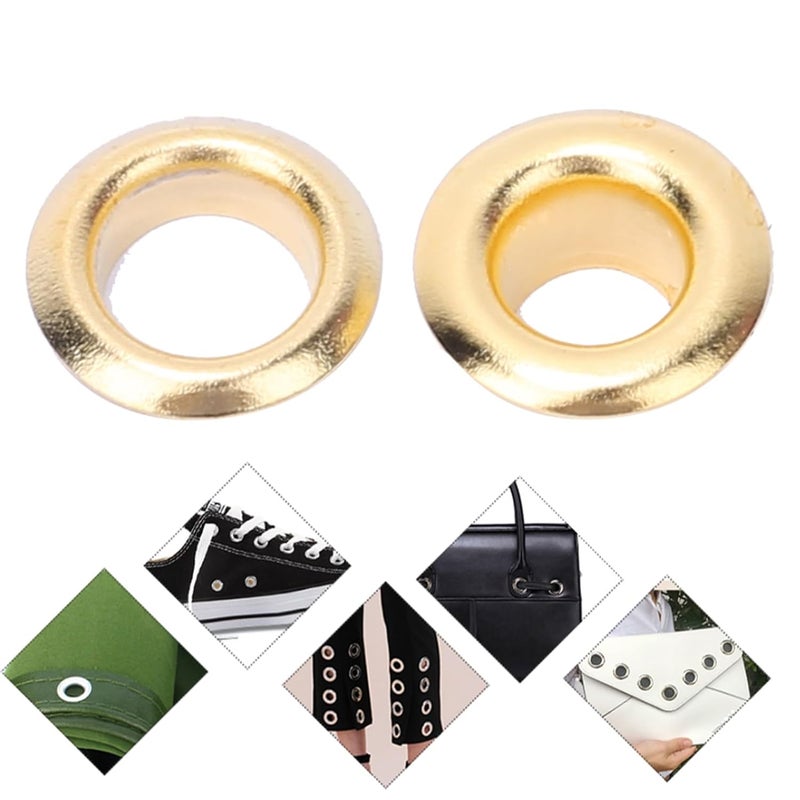 100pcs Eyelet with Washers, Metal Brass Grommets Eyelets, 4mm Eyelet Brass Grommet, Rivet Tool Round Hole Grommet Eyelet for DIY Leathercrafts, Sewing & Repair Clothing, Etc (Gold) - Image 4