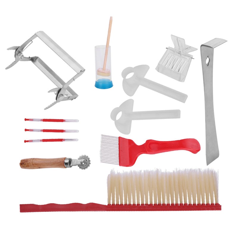 12Pcs Beekeeping Tools Kit Stainless Steel Hive Tool Bee Brush Extracting Fork - Image 1