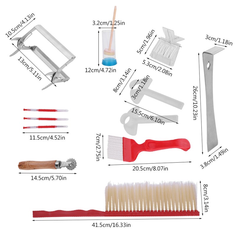 12Pcs Beekeeping Tools Kit Stainless Steel Hive Tool Bee Brush Extracting Fork - Image 3