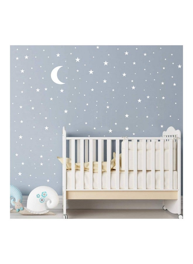 JURUOXIN Moon and Stars Wall Decal Vinyl Sticker for Kids Boy Girls Baby Room Decoration Good Night Nursery Wall Decor Home House Bedroom Design YMX16 (White) - Image 1