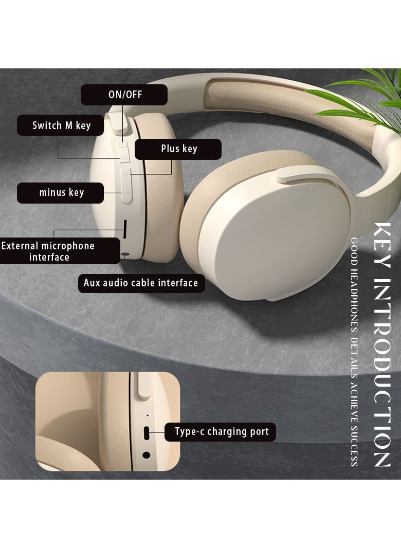 Hihonor Headband Wireless Bluetooth Headset, New Wireless Sports Bluetooth Headset, Headband Universal Noise Cancelling Gaming Headset (Khaki) - Image 5