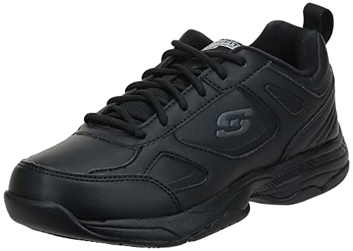 SKECHERS حذاء عمل واسع للنساء من سكيشرز، دايتون بريسلين، أسود، 8 W US - Image 1