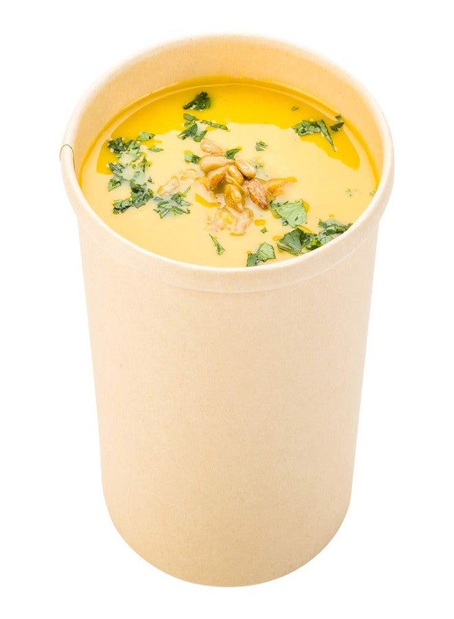 Restaurantware-Bio Tek 12 Ounce Disposable Soup Cups, 25 Microwavable Paper Soup Cups - Vented Lids Sold Separately, Hot And Cold Foods, Bamboo Paper To Go Containers, For Desserts Or Treats - Image 1