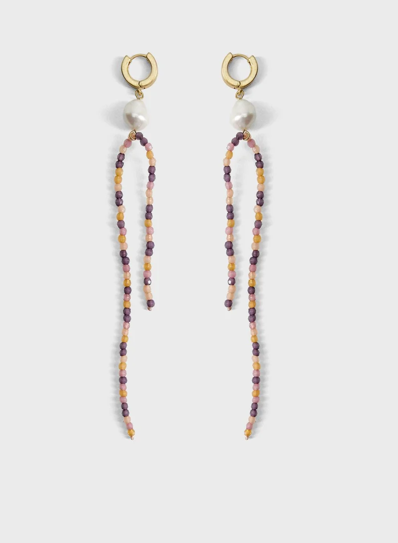 مانجو Madonna Beaded Pendant Drop Earrings