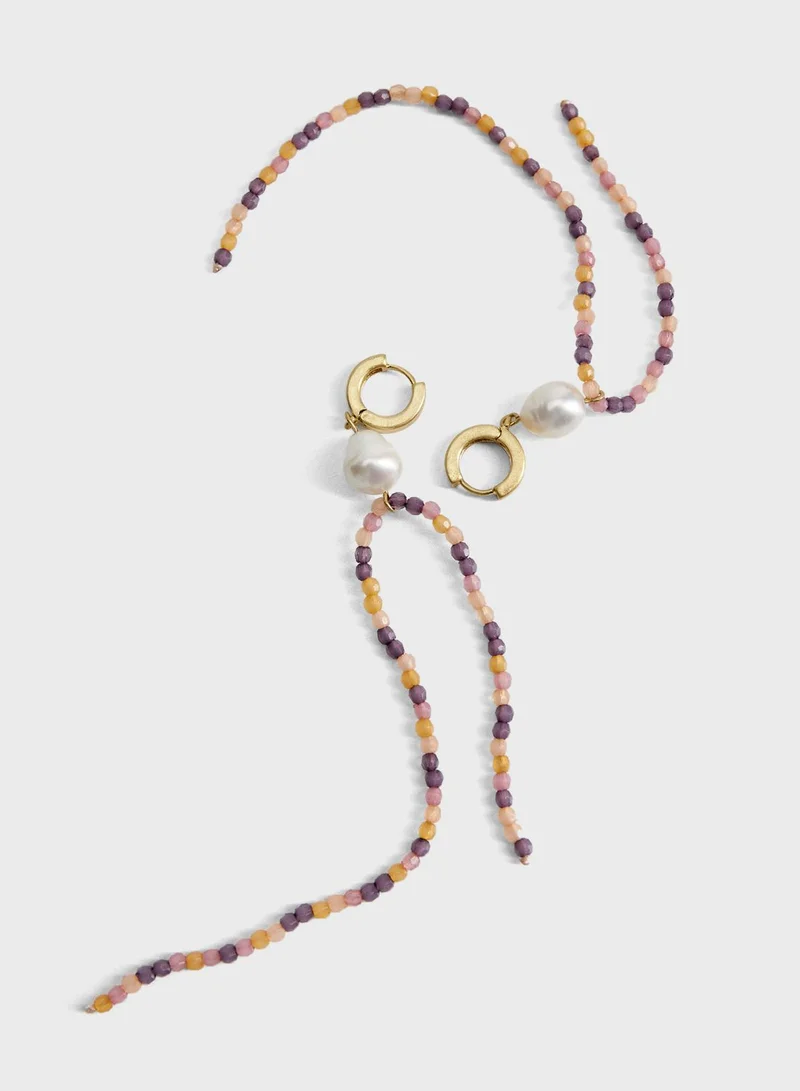 مانجو Madonna Beaded Pendant Drop Earrings
