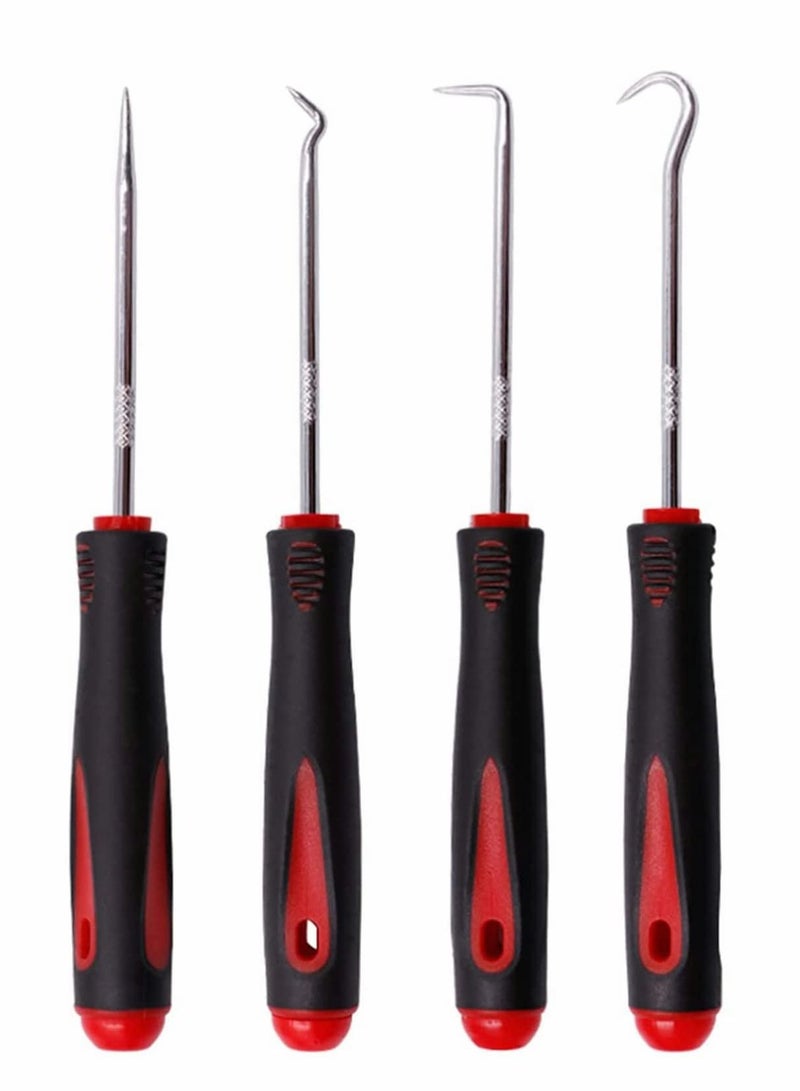 Hook Pick Set, 4 Pcs Precision Pick & Hook Set Hose Removal Hook Set Car Auto Repair Maintenance Tools for Oil Seal Puller - Image 1