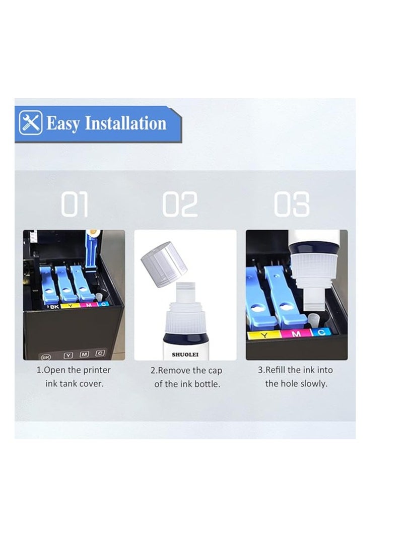 Terabyte حبر GI-490 لطابعة كانون 490 (عبوة 4 - أسود، أزرق، أرجواني، أصفر) لطابعة PIXMA G3400 G2400 G1400 G4400 G1411 G2411 G3411 G4411 G4410 G3410 - Image 3