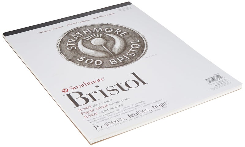 Strathmore (580-72 500 Series Bristol, 2-Ply Plate Surface, 11"x14", White, 15 Sheets - Image 2