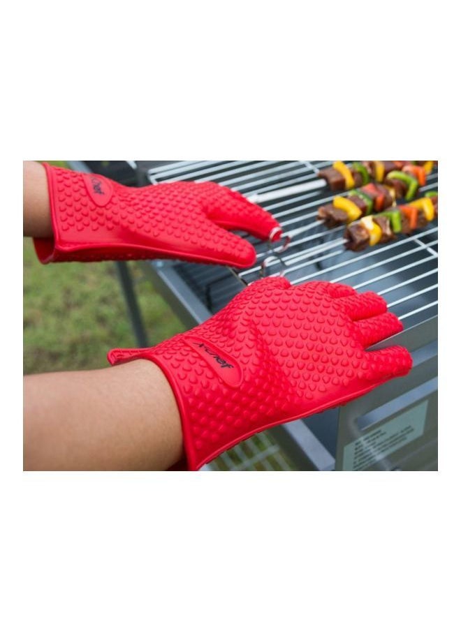 NIBEMINENT - Silicone Hand Gloves Red 20x14centimeter - Image 1