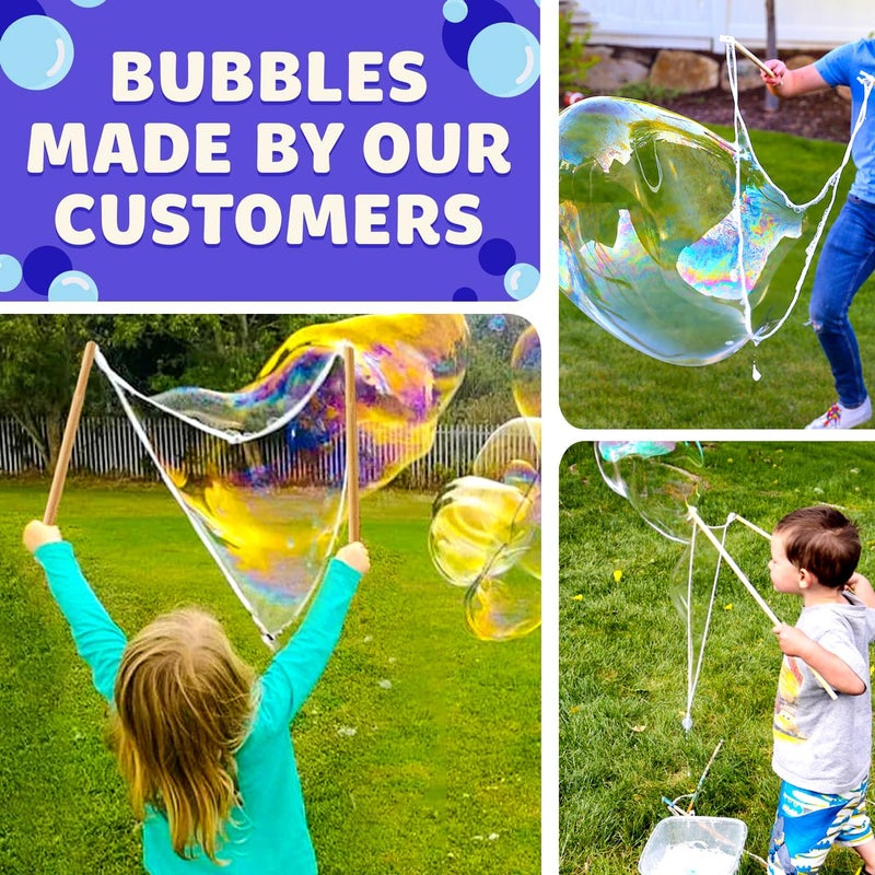 Atlasonix Giant Bubble Wands Kit | Incl. Wand, Bubble Mix for 2 Gallons of Natural Bubble Solution, and Tips & Trick Booklet | Super Bubbles Maker for Kids & Toddlers - Image 5