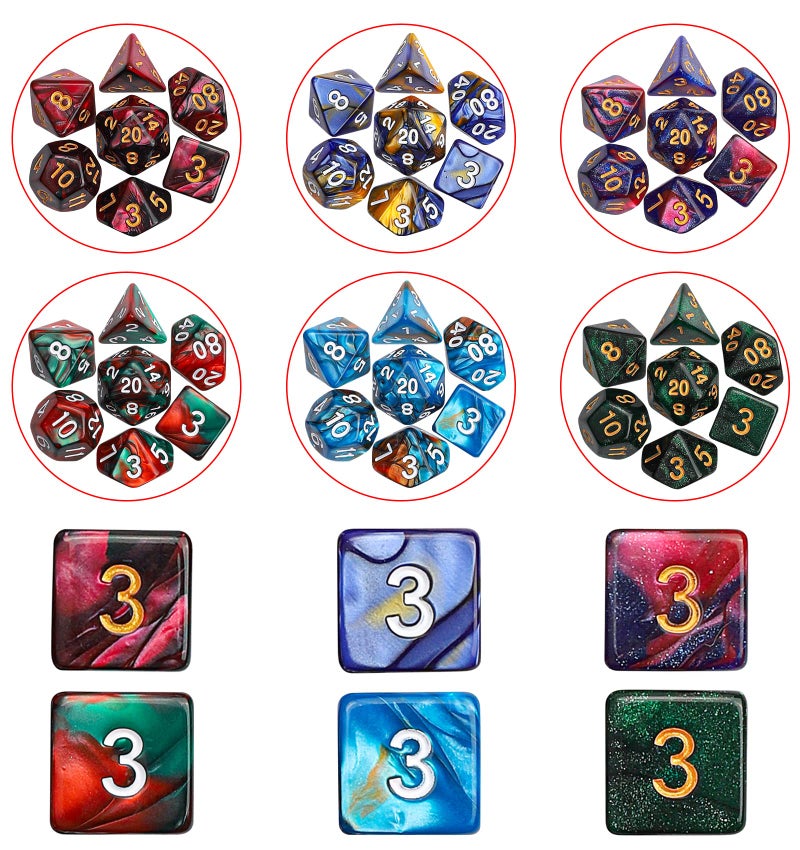CiaraQ DND Dice Sets - 26 X 7 Polyhedral Dice (182pcs) with a Large Drawstring Bag Great for Dungeons and Dragons, Role Playing Table Game. - Image 3