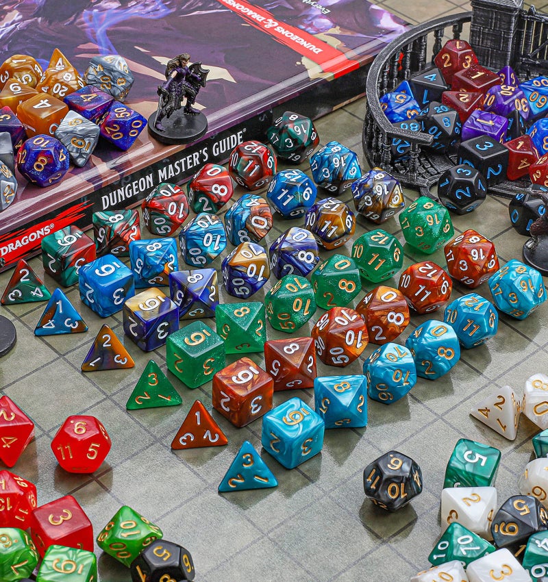 CiaraQ DND Dice Sets - 26 X 7 Polyhedral Dice (182pcs) with a Large Drawstring Bag Great for Dungeons and Dragons, Role Playing Table Game. - Image 4