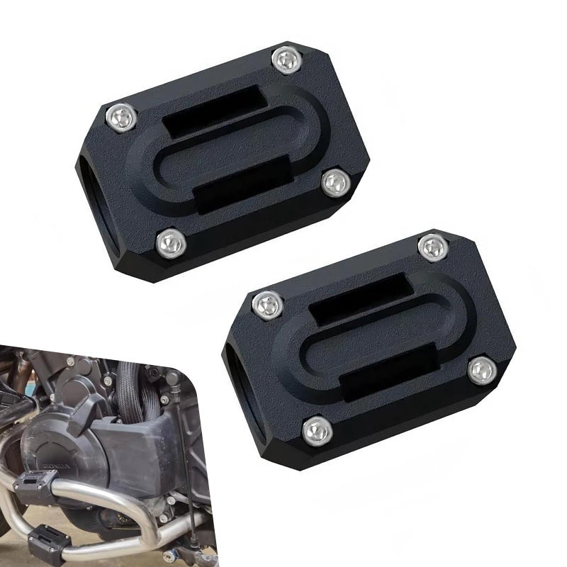 Qurbuns 2 PCS Motorcycle Engine Guard Bumper Protection Block Crash Bar Decor Slider AntiScratch Drop Frame Guard Universal for 22mm25mm28mm Diameter Engine Bar Black - Image 3