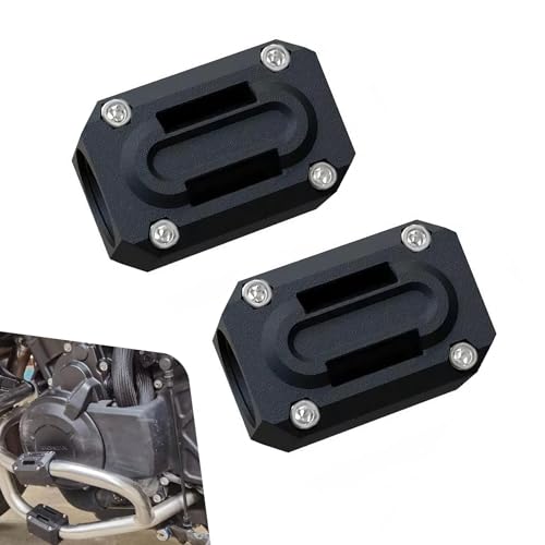 Qurbuns 2 PCS Motorcycle Engine Guard Bumper Protection Block Crash Bar Decor Slider AntiScratch Drop Frame Guard Universal for 22mm25mm28mm Diameter Engine Bar Black - Image 1