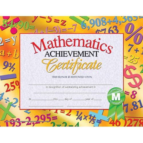 School Specialty Hayes Mathematics Achievement Certificate, 8-1/2 X 11 in, Paper, Pack of 30 - Image 1