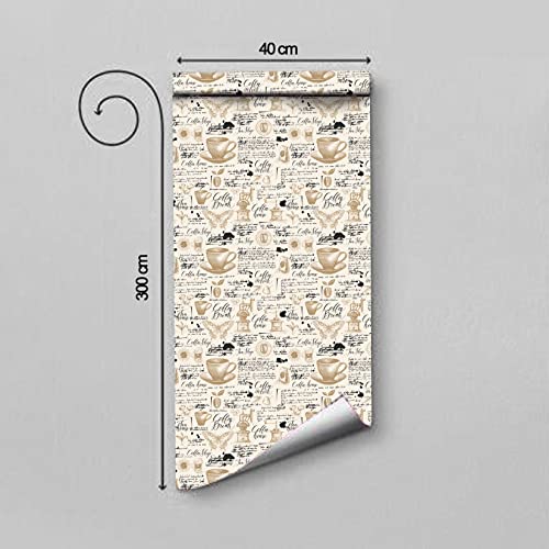 WallDaddy -Self Adhesive Wallpapers (Coffee Shop) Wall Stickers Extra Large (300x40cm) for Bedroom | Livingroom | Kitchen | Hall Etc - Image 2