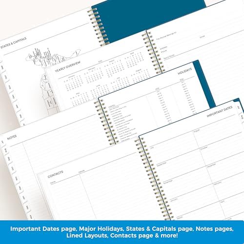 Blue Sky 2025-2026 Academic Year Weekly and Monthly Planner Calendar, July 2025 - June 2026, 12-Month, 8.5" x 11", Flexible Cover, Wirebound, Laminated Tabs, Bakah Blue - Image 5
