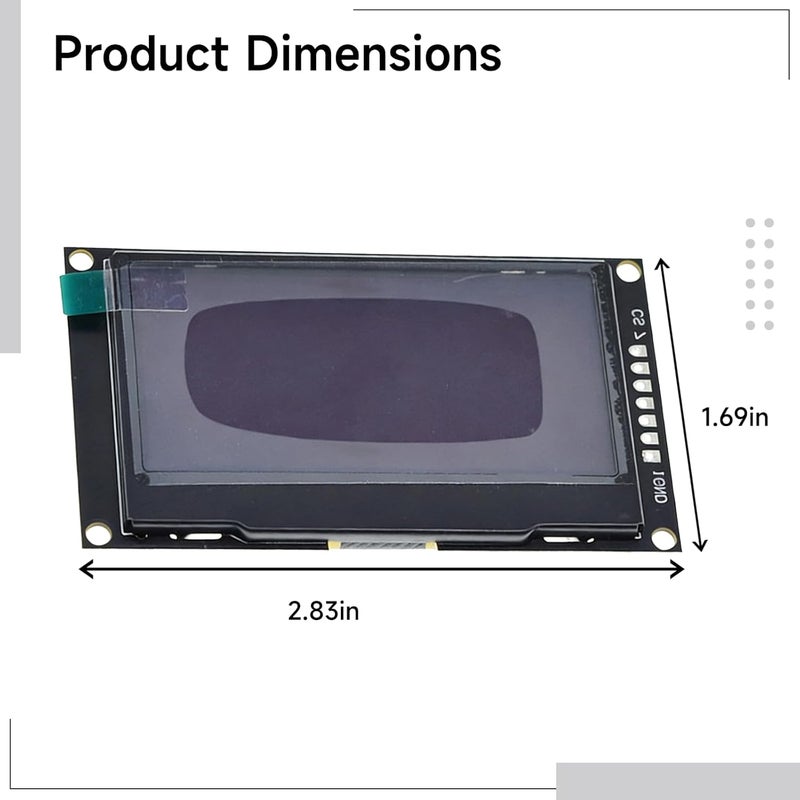 Black and White 2.42 OLED Display, 128X64 Pixel, SPI Screen Module, Wide View, 2.8 X 1.7 in / 72 X 43 Mm - Image 4
