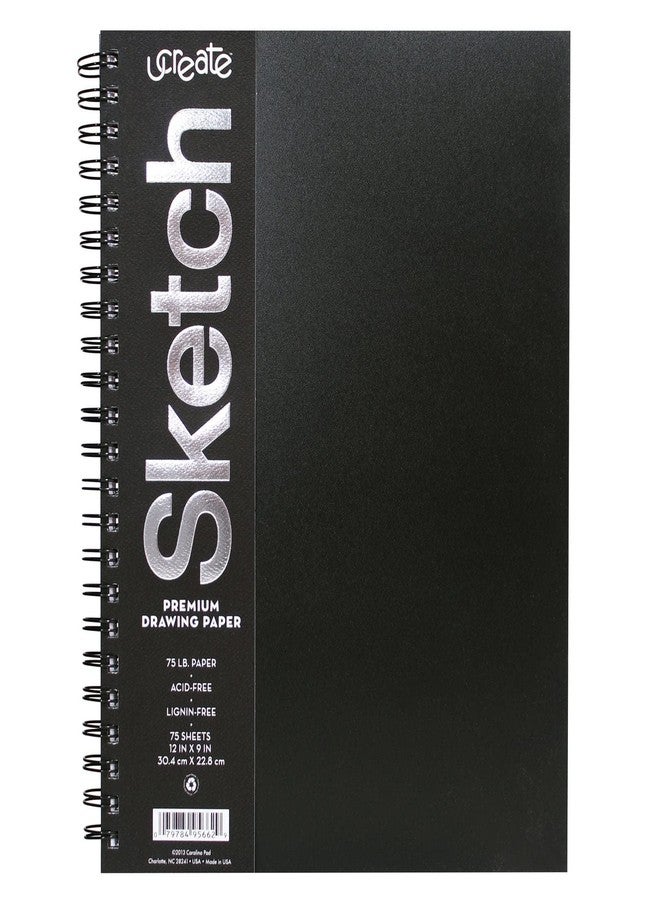 Ucreate 37088 Sketch Book, 12" x 9", Acid & Lignin Free, Premium Drawing Paper, 75 lb. Paper, 75 Pages - Image 1