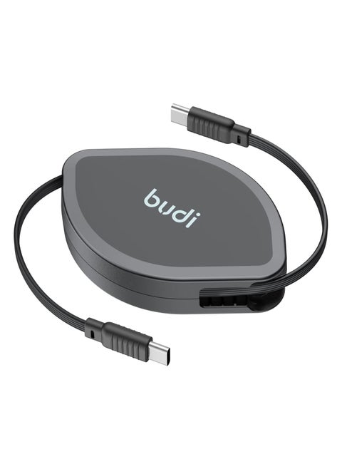 BUDI 65W/20W Retractable 4-in-1 Charge & Sync Cable - 1 Meter - USB Male-to-Male, Multi-Device Compatibility