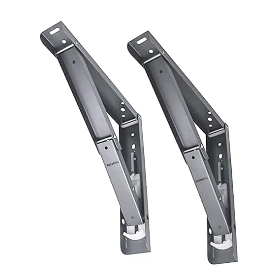 Premium Heavy Duty Foldable Metal Multipurpose Bracket with Fittings for fold Down Table or fold Down Racks Size 10121416182022 and 24GREY 22  - Image 1