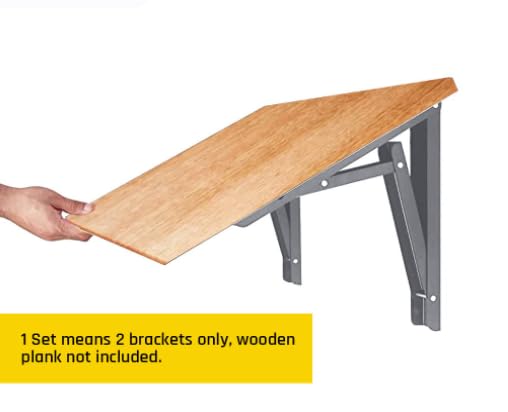 Premium Heavy Duty Foldable Metal Multipurpose Bracket with Fittings for fold Down Table or fold Down Racks Size 10121416182022 and 24GREY 22  - Image 4