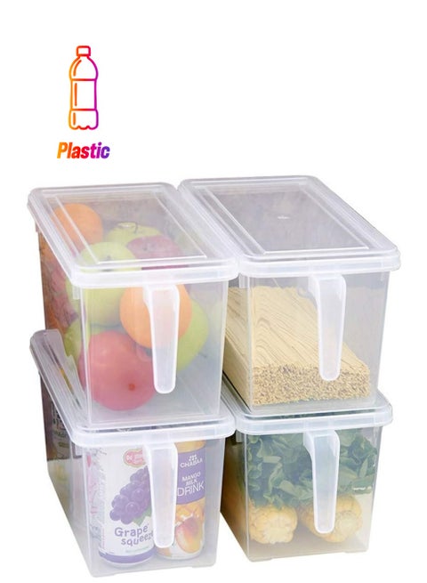 Food Storage Boxes Organizer, Fridge Food Storage Containers, Food Fruit Eggs Vegetables Storage Organizer Box Containers, 4 PCS Kitchen Refrigerator Storage Organizer Bin, Kitchen Containers