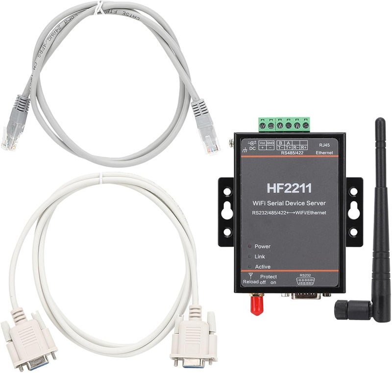 Naroote HF2211 Serial Server, RS232 RS485 RS422 to WiFi Ethernet Converter, MCU Flash Converter with IP Modbus TLS AES Encryption, Ideal for Network Communication - Image 2
