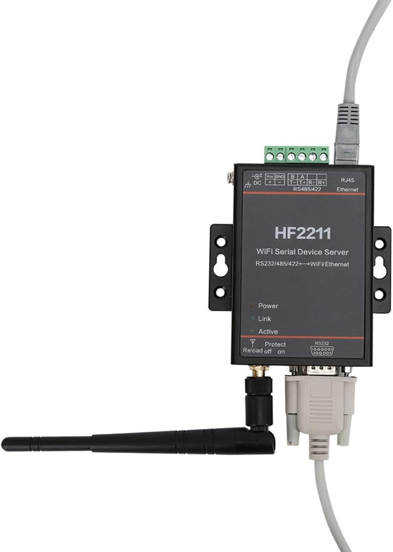Naroote HF2211 Serial Server, RS232 RS485 RS422 to WiFi Ethernet Converter, MCU Flash Converter with IP Modbus TLS AES Encryption, Ideal for Network Communication - Image 3