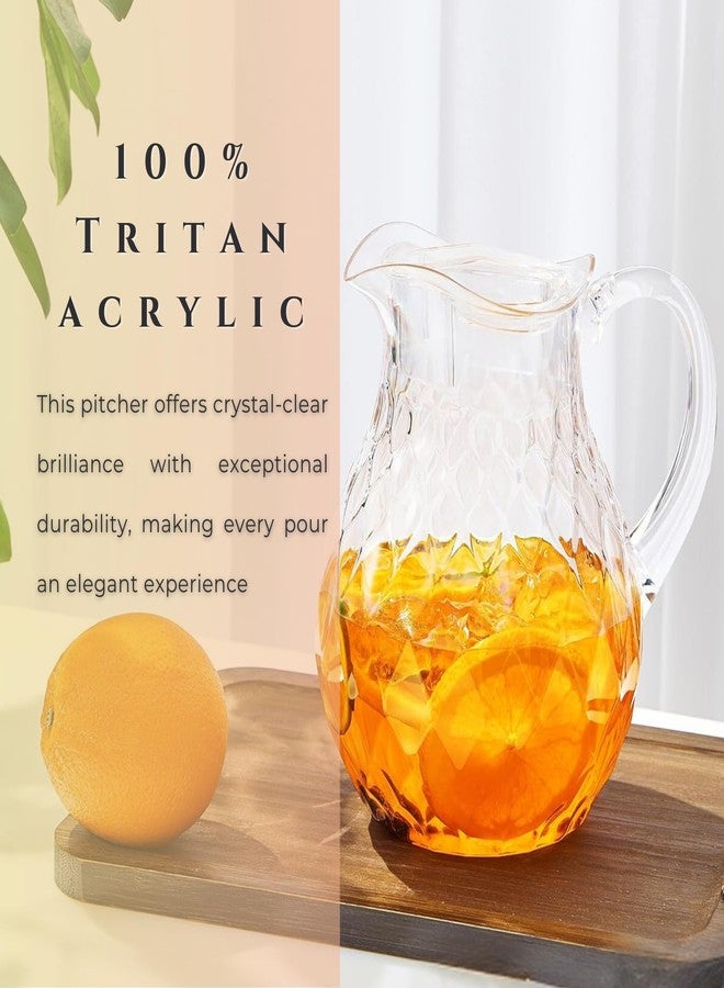 Khen - Wavy - Acrylic Pitcher (66 oz) Clear Plastic Water Pitcher with Lid, Fridge Jug, BPA-Free, Shatter-Proof, Great for Iced Tea, Sangria, Lemonade, Juice, Milk, and More, 750ml, BPA-Free - Image 4