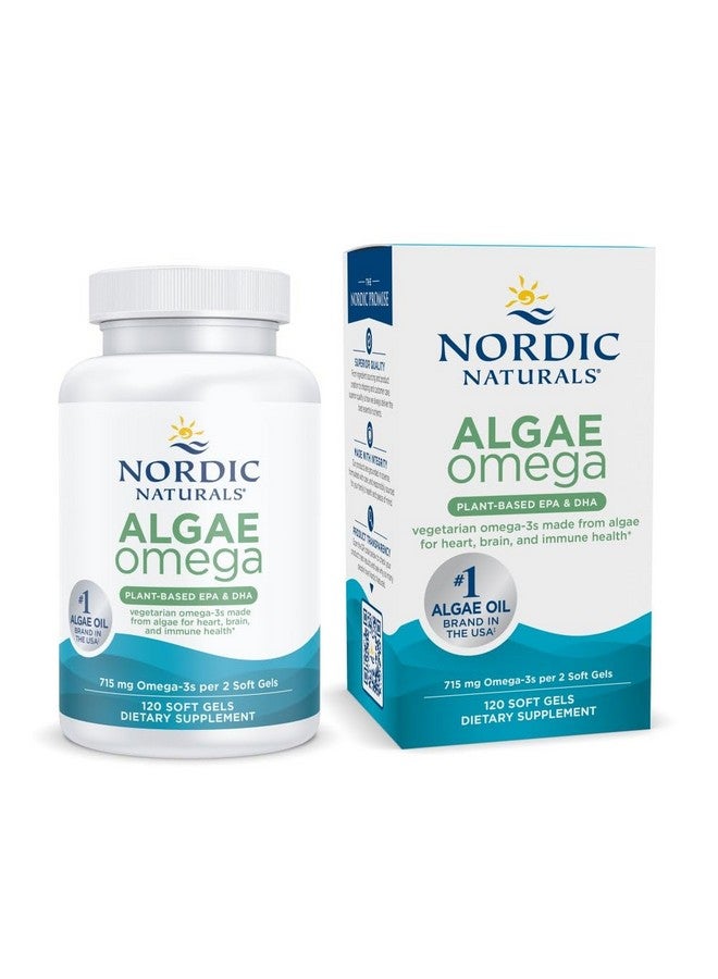 NORDIC NATURALS Nordic Naturals Algae Omega - 120 Soft Gels - 715 mg Omega-3 - Certified Vegan Algae Oil - Plant-Based EPA & DHA - Heart, Eye, Immune & Brain Health - Non-GMO - 60 Servings  - Image 1