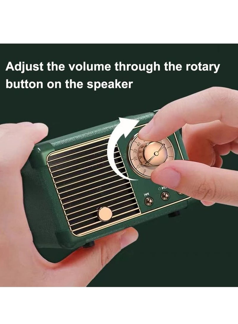 Retro Bluetooth Speaker Bluetooth Mini Speaker,Outdoor Wireless Speaker with Crystal Clear Stereo Sound Rich Bass,Retro Portable Speaker for iPhone,Android Devices and Tablet (Black) - Image 5