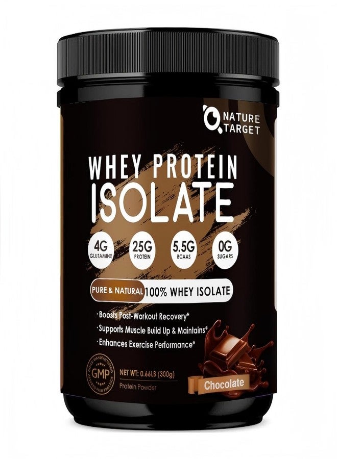 NATURE TARGET Chocolate Protein Powder - Whey Isolate Protein Powder, with 100% Grass-Fed Whey, 0g Sugar, 300g - Image 1