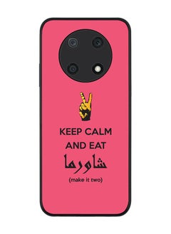 Rugged Black edge case for Huawei nova Y90 Slim fit Soft Case Flexible Rubber Edges Anti Drop TPU Gel Thin Cover - Keep Calm And Eat Shawarma (Pink)