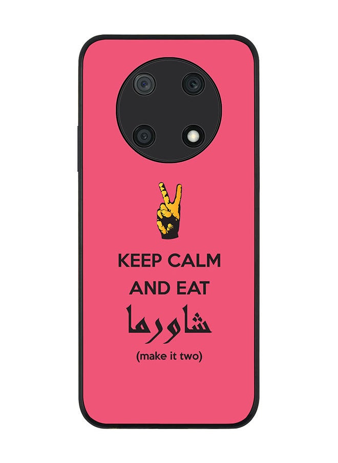 Stylizedd - Rugged Black edge case for Huawei nova Y90 Slim fit Soft Case Flexible Rubber Edges Anti Drop TPU Gel Thin Cover - Keep Calm And Eat Shawarma (Pink) - Image 1