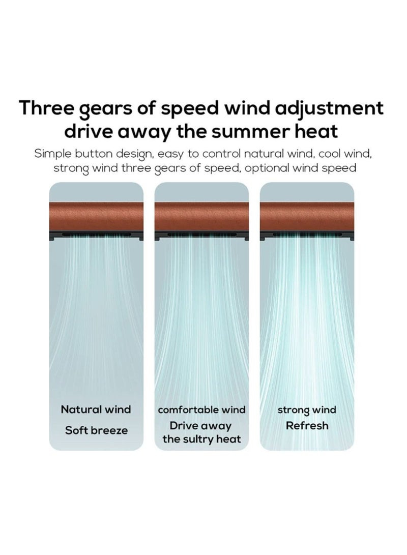 Portable Car Seat Fan, for Front Rear Seat Passenger, USB Powered and 3 Speeds Strong Cooling Air Fan Adjustable Strap for SUV, RV, Vehicles, Office Seats (Brown) - Image 4