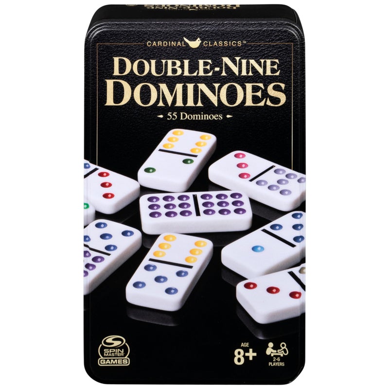 Spin Master Games, Cardinal Classics Double Nine Dominoes Set in Storage Tin, Dominoes for Kids & Adults, Classic Game, 2-6 Players, Easter Gift, Ages 8 & Up - Image 1