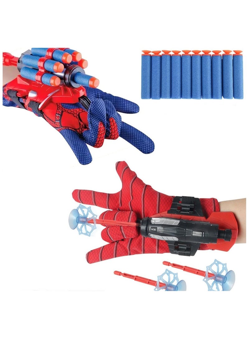 2 Sets Spider Web Shooters Toy,Web Shooter Launcher String Toy, Spider Gloves Man Web Shooters for Kids, Hero Launcher Wrist Toy Set, Cosplay Launcher Gloves Hero Movie Launcher with Wrist Toy Set - Image 1