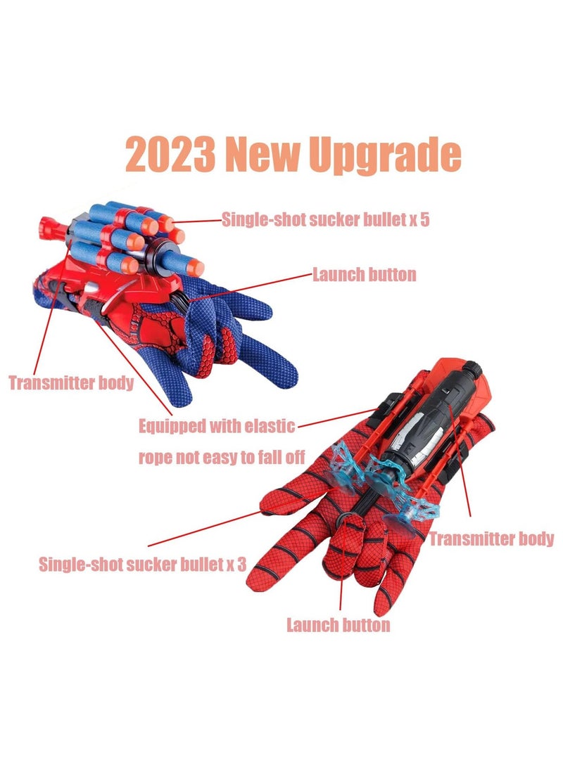 2 Sets Spider Web Shooters Toy,Web Shooter Launcher String Toy, Spider Gloves Man Web Shooters for Kids, Hero Launcher Wrist Toy Set, Cosplay Launcher Gloves Hero Movie Launcher with Wrist Toy Set - Image 3