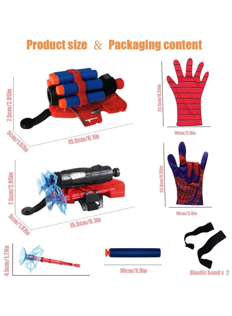 2 Sets Spider Web Shooters Toy,Web Shooter Launcher String Toy, Spider Gloves Man Web Shooters for Kids, Hero Launcher Wrist Toy Set, Cosplay Launcher Gloves Hero Movie Launcher with Wrist Toy Set - Image 5