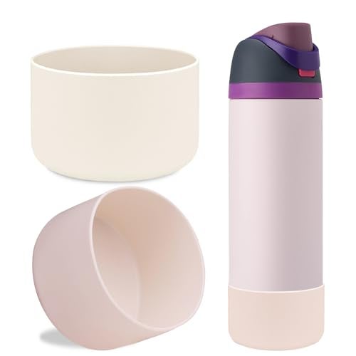 LUCKINEE 2Pcs Protective Silicone Boot Bottom Base for Owala FreeSip Twist and Flip Flask 24OZ, and Compatible with Stanly Cup Tumbler 20-40oz and More Bottles with Bottom Diameter 2.8-2.95inch - Image 1