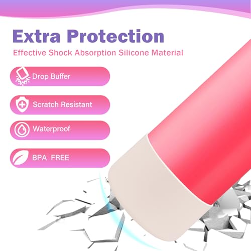 LUCKINEE 2Pcs Protective Silicone Boot Bottom Base for Owala FreeSip Twist and Flip Flask 24OZ, and Compatible with Stanly Cup Tumbler 20-40oz and More Bottles with Bottom Diameter 2.8-2.95inch - Image 3