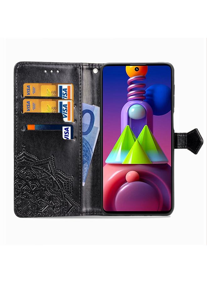 Zaboon Case For Galaxy M51 Mandala Flower Embossed Horizontal Flip Leather Case with Bracket / Card Slot / Wallet / Lanyard - Image 4