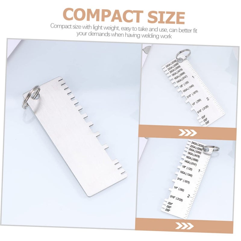 GANAZONO 3Pcs Welding Thickness Gauge with Numerals for Easy Reading Accurate Measuring Tool - Image 4