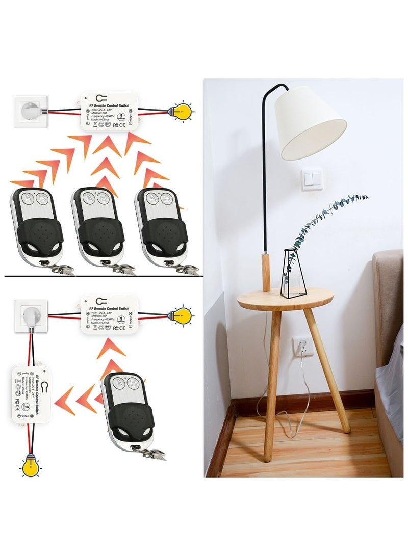 433 ميجا هرتز جهاز ريموت كنترول لا سلكي يعمل بالتردد الراديوي التبديل تيار مستمر 6 فولت 12 فولت 24 فولت 30 فولت 36 فولت 1Ch استقبال التتابع و 2 زر الارسال مع غطاء ل Led - Image 5